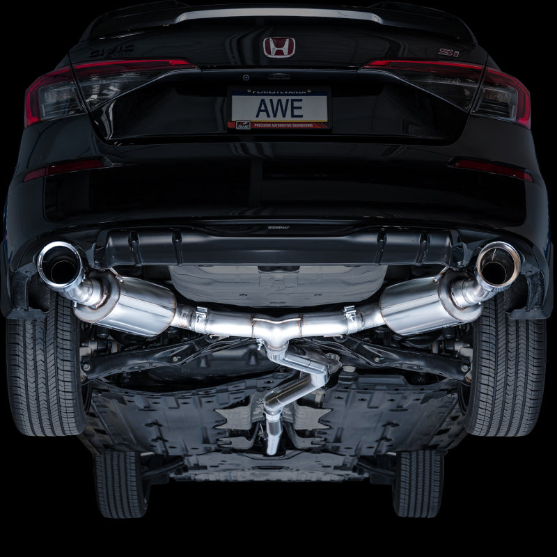 AWE Tuning 2022+ Honda Civic Si FE1 Touring Edition Catback Exhaust - Dual Chrome Silver Tips