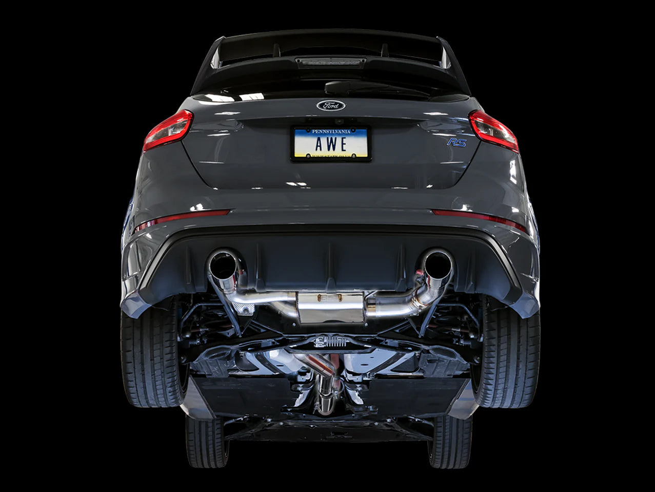 AWE Tuning Ford Focus RS SwitchPath Catback Exhaust - Diamond Black Tips