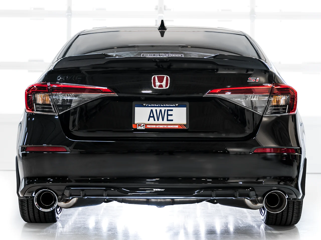 AWE Tuning 2022+ Honda Civic Si FE1 Touring Edition Catback Exhaust - Dual Chrome Silver Tips