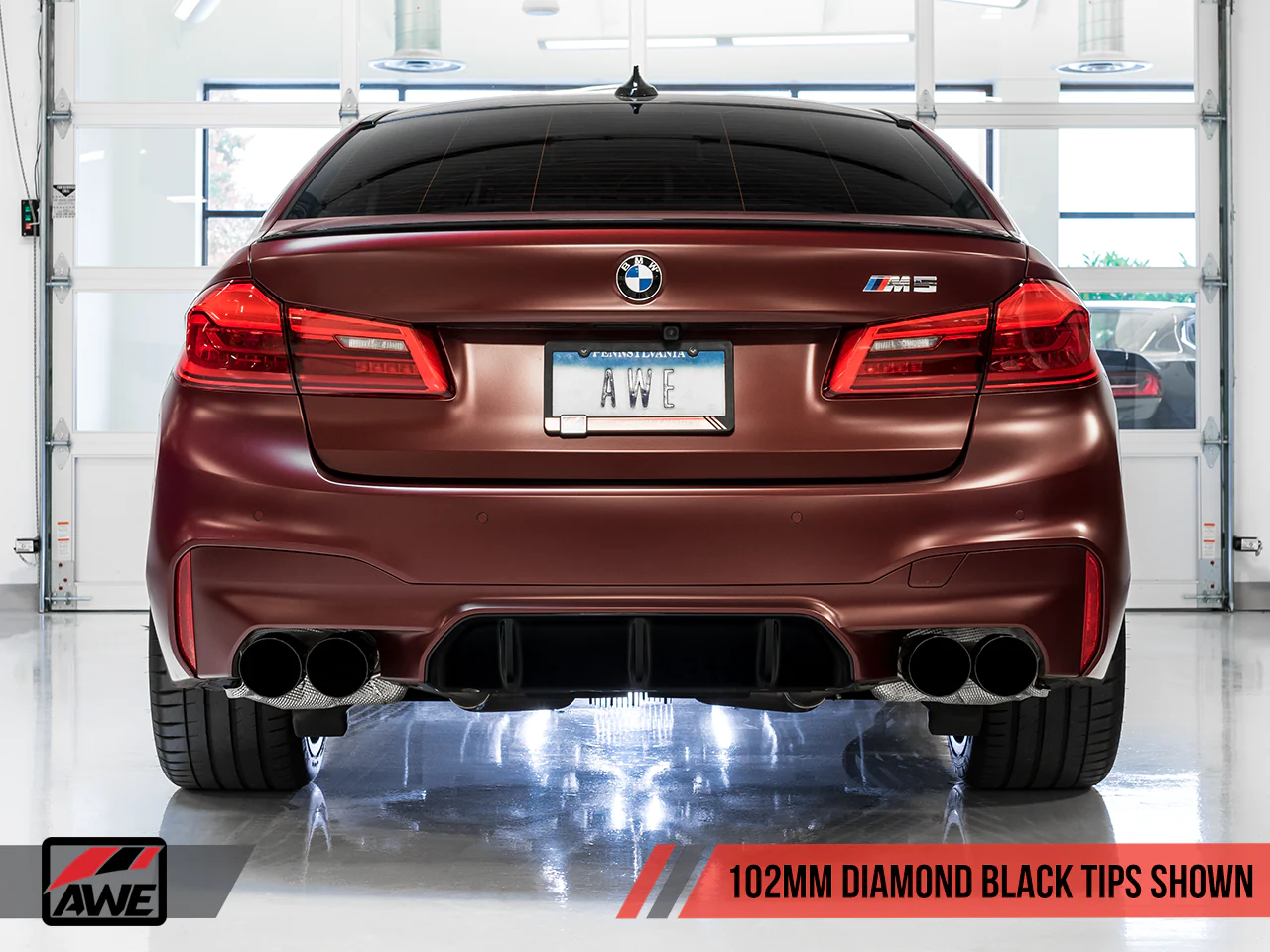 AWE Tuning 18-19 BMW F90 M5 SwitchPatch CatBack Exhaust- Black Diamond Tips