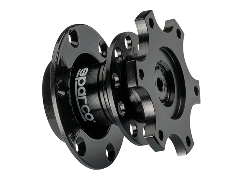 Sparco 6-Bolt Steering Wheel Quick Release - Black