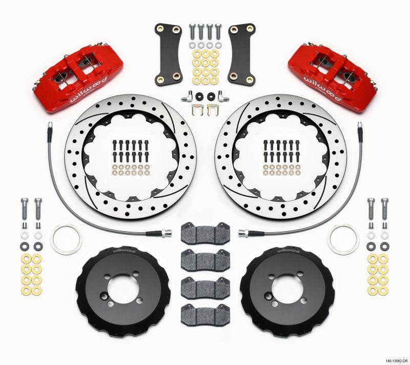 Wilwood Dynapro 6 Big Brake Kit - Front Red (02-Up Mini Cooper 12.88in Drilled Rotors w/ Lines)