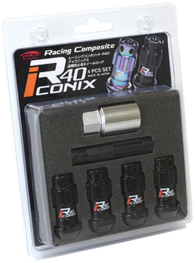 Project Kics R40 Iconix Lock Set - 12x1.5 Black