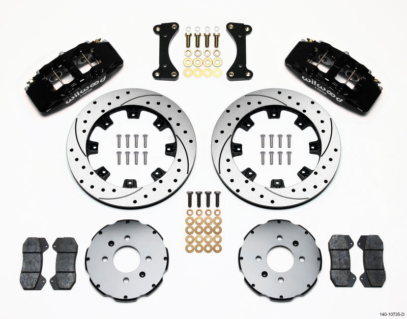 Wilwood Dynapro 6 Big Brake Kit - Front Black (90-01 Honda/Acura w/262mm Drilled Rotors)