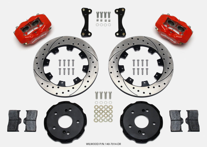 Wilwood Forged Dynalite Big Brake Kit - Front Red (02-06 Acura RSX 12.19in Drilled Rotors)