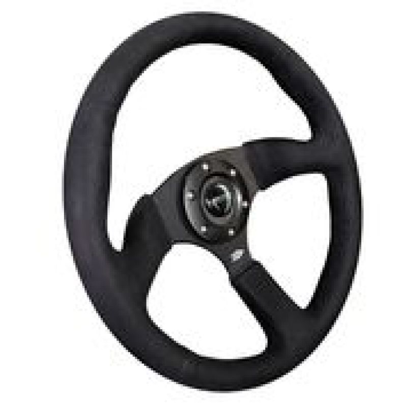 NRG Steering Wheel - 350mm / 2.5" Deep Dish (Black Alcantara Grip / Matte Black Spokes)