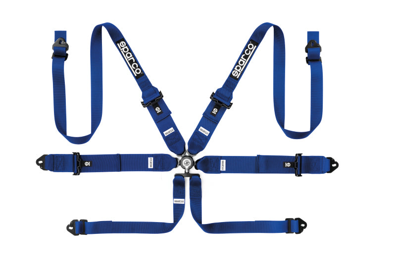 Sparco Harness 6 PNT 3 to 2in HANS STEEL - Blue