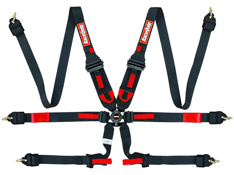 RaceQuip FIA Camlock 6pt 2" Pull-Down Harness - Black