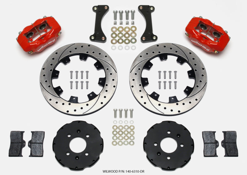 Wilwood Forged Dynalite Big Brake Kit - Front Red (90-99 Civic 240mm Drilled Rotors)