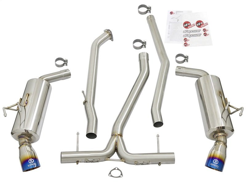aFe POWER Takeda 16-17 Honda Civic I4-1.5L (t) 2.5-2.25in Dual-Exit Exhaust Blue Tips