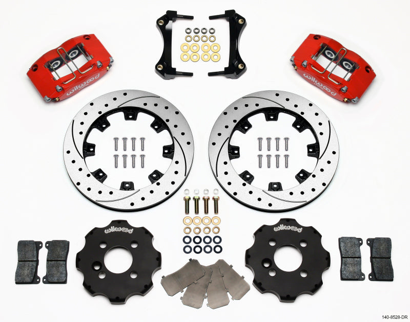 Wilwood Dynapro Radial Big Brake Kit - Front Red (Mini Cooper 12.19 Drilled Rotors)