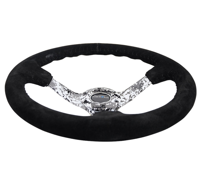 NRG Steering Wheel - 350mm / 3" Deep Dish (Black Suede / Digital Camo Spokes)