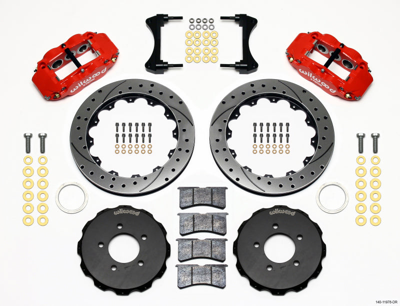 Wilwood Narrow Superlite 6R Big Brake Kit - Front Red (06-15 Civic/CRZ 12.88in Drilled Rotors)