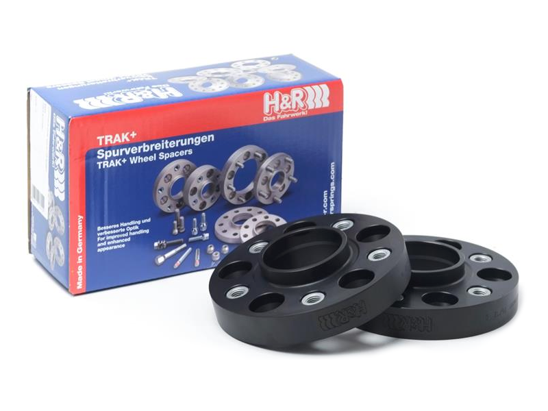 H&R Trak+ 25mm DRA Wheel Spacers - Black (5/112 - 57.1 CB - 14x1.5)