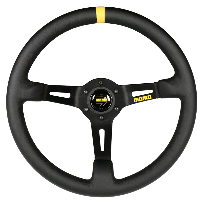 Momo MOD. 08 Steering Wheel - 350mm (Black Leather / Black Stitching)