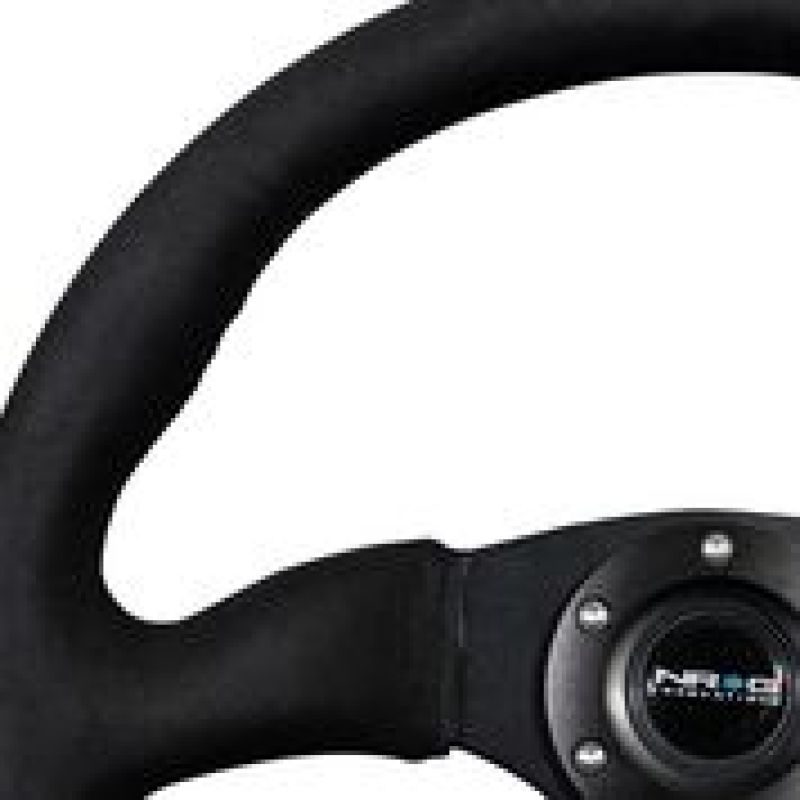 NRG Steering Wheel - 350mm / 2.5" Deep Dish (Black Alcantara Grip / Matte Black Spokes)