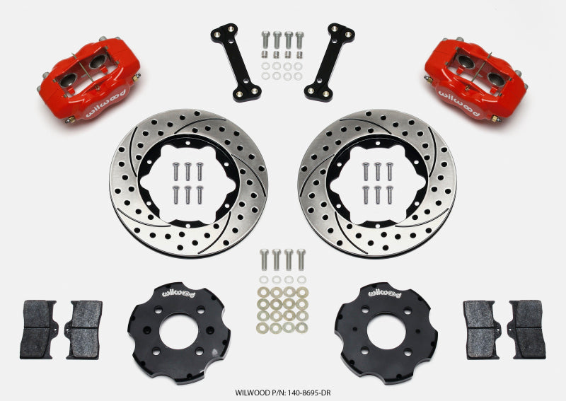 Wilwood Forged Dynalite Big Brake Kit - Front Red (Integra/Civic 240mm Drilled Rotors)