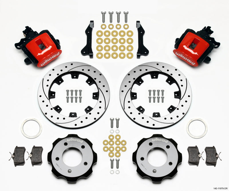Wilwood Rear Parking Brake Upgrade Kit - Red (06-15 Civic / CRZ 12.19in Drilled Rotors)