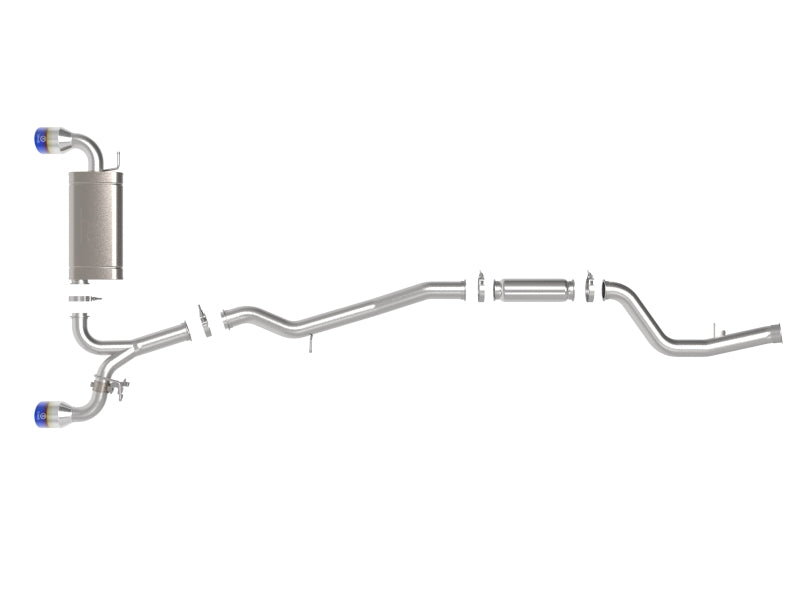 aFe POWER Takeda 2021 Toyota Supra 2.0L (t) 2.5in-3in Exhaust w/ Blue Tips