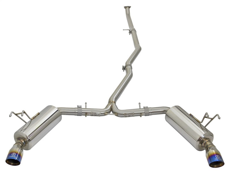aFe POWER Takeda 16-17 Honda Civic I4-1.5L (t) 2.5-2.25in Dual-Exit Exhaust Blue Tips