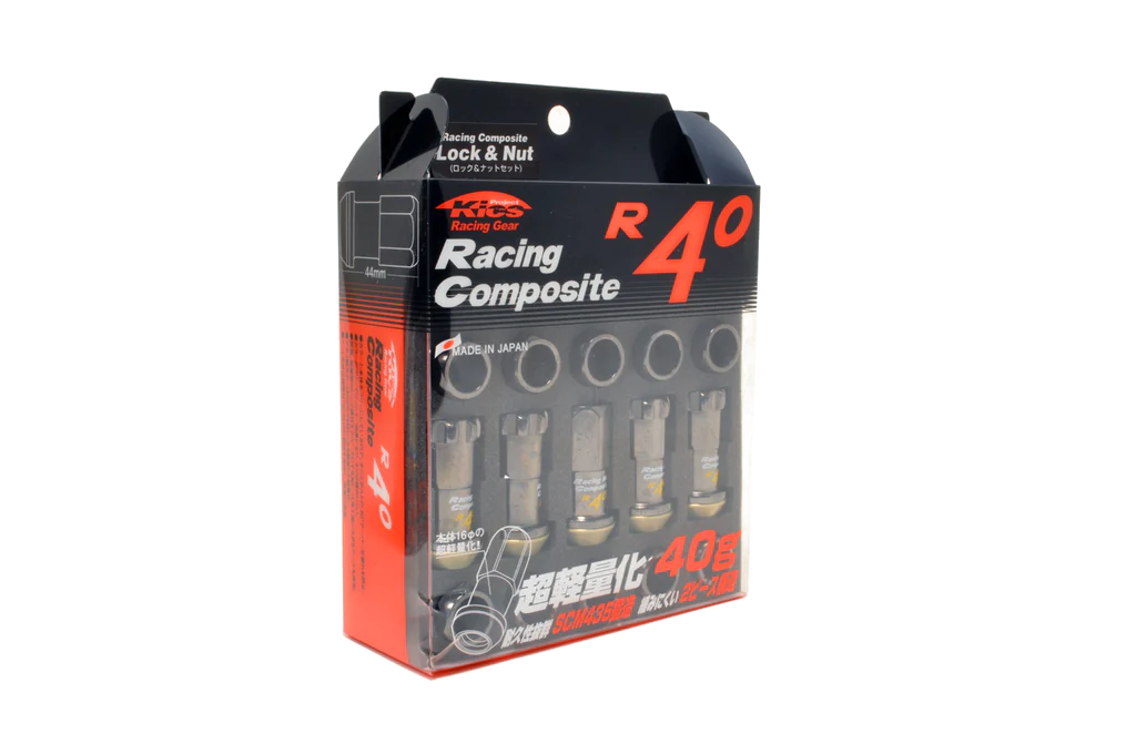 Project Kics R40 Lug Nuts - 12x1.5 Black (16 Lugs + 4 Locks)