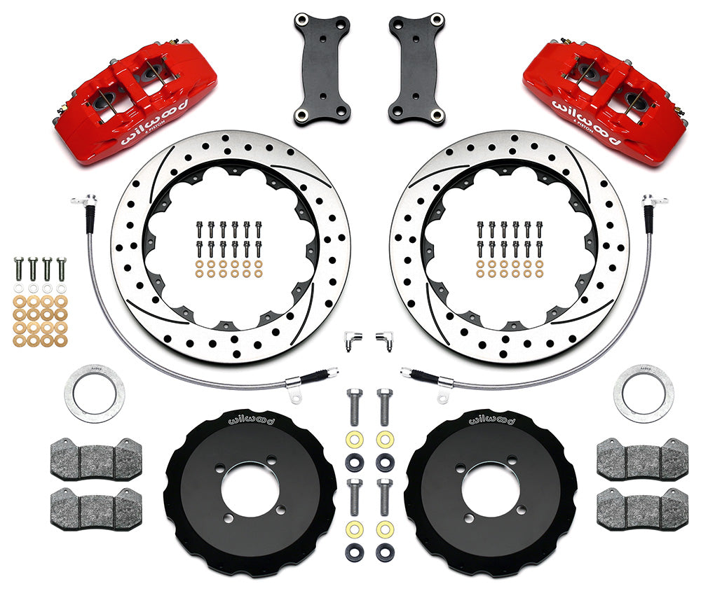 Wilwood Dynapro 6 Big Brake Kit - Front Red (16-Up Mazda MX5 12.88in Drilled Rotors w/ Lines)