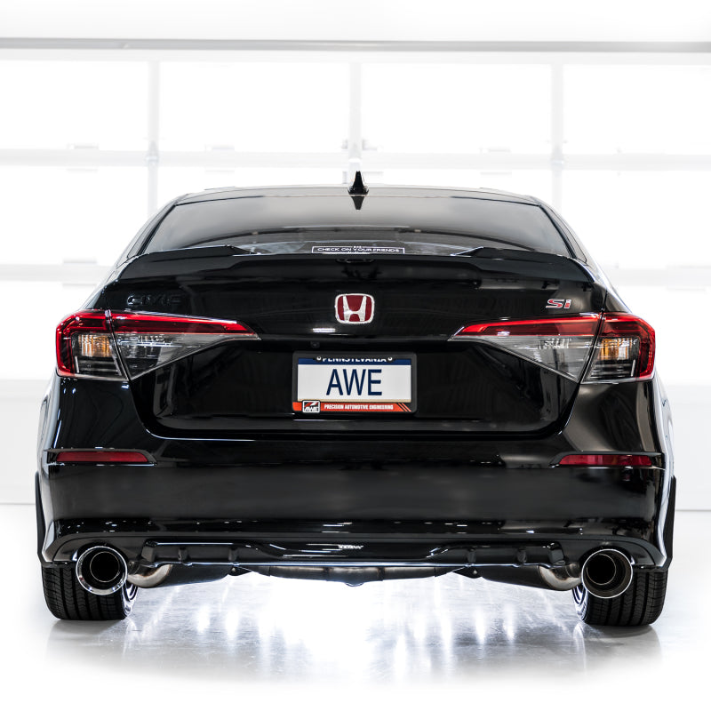 AWE Tuning 2022+ Honda Civic Si FE1 FWD Track Edition Catback Exhaust - Dual Chrome Silver Tips