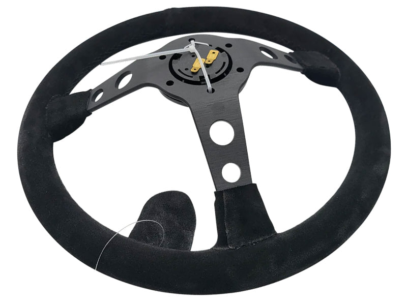 Circuit Hero 345mm 3-Spoke Suede Steering Wheel