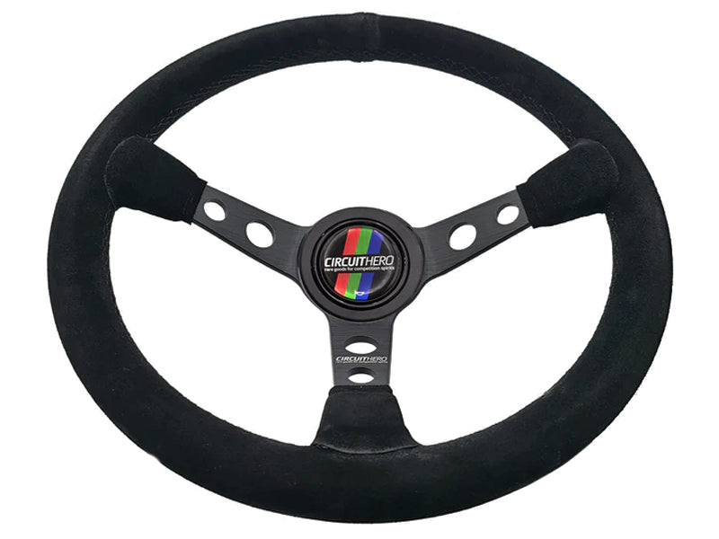 Circuit Hero 345mm 3-Spoke Suede Steering Wheel