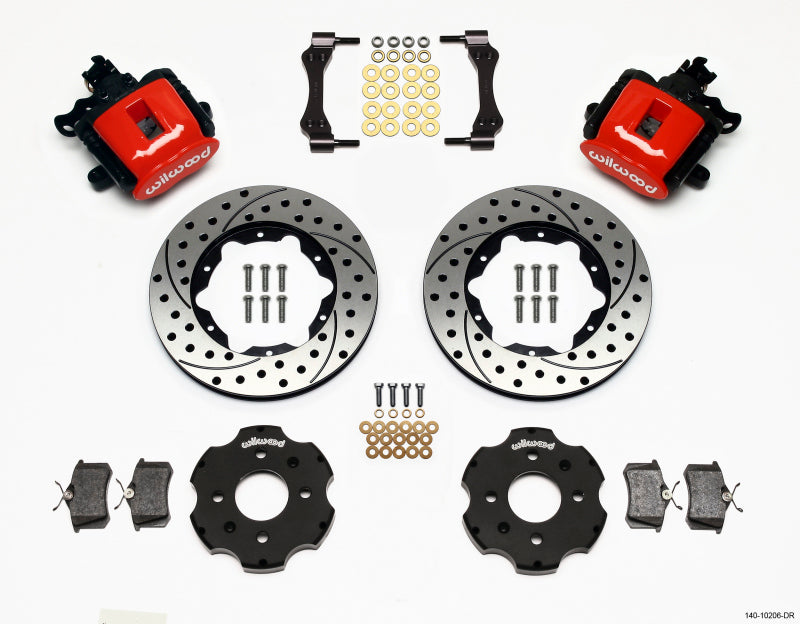 Wilwood Rear Parking Brake Upgrade Kit - Red (Civic/Integra Drilled Rotor/2.39 Hub Offset)