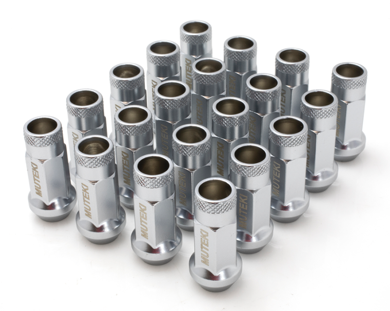 Muteki 12x1.50 48mm SR48 Satin Silver Open End Lug Nuts