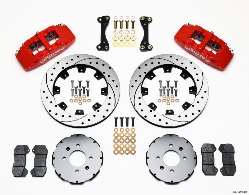 Wilwood Dynapro 6 Big Brake Kit - Front Red (90-00 Civic w/240mm Drilled Rotors)