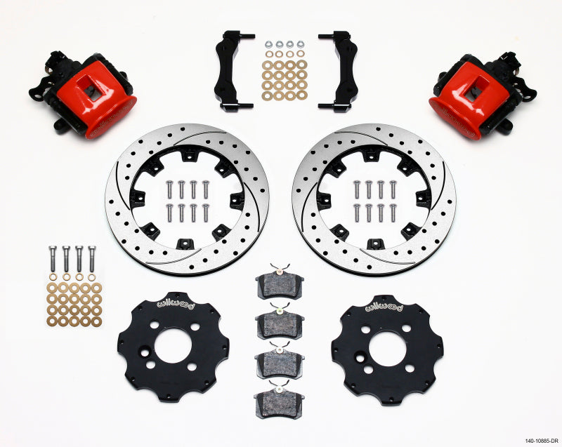 Wilwood Rear Parking Brake Upgrade Kit - Red (Mini Cooper 11.75in Drilled Rotors)