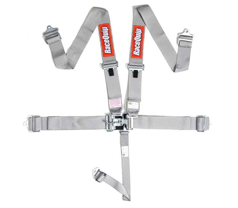 RaceQuip Latch & Link 5pt Harness - Platinum Silver