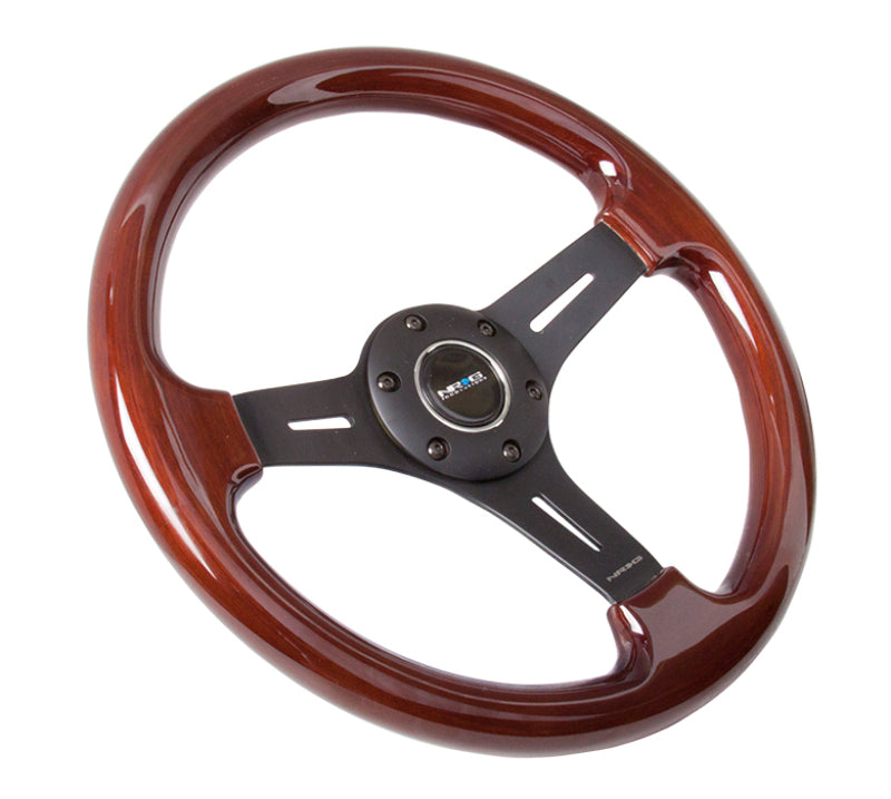 NRG Wood Grain Steering Wheel - 330mm (Wood Grip / Matte Black Spokes)