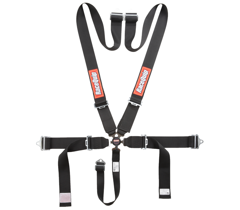 RaceQuip SFI Camlock 5pt Pull-Down Harness - Black