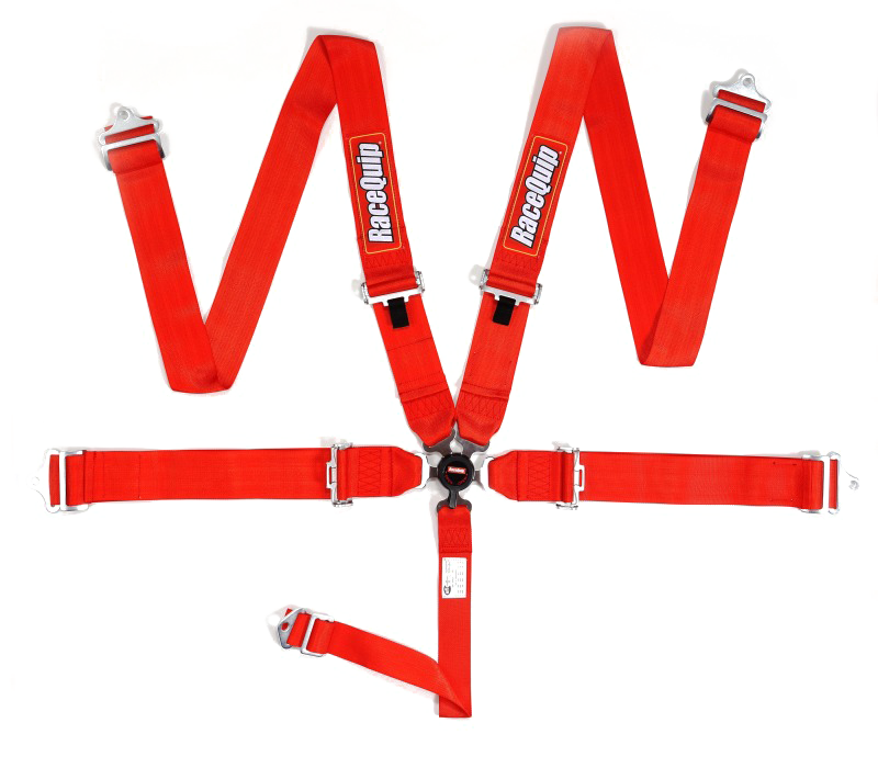 RaceQuip SFI Camlock 5pt Pull-Down Harness - Red