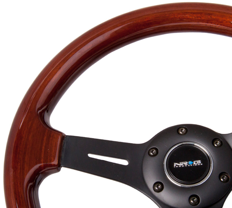 NRG Wood Grain Steering Wheel - 330mm (Wood Grip / Matte Black Spokes)