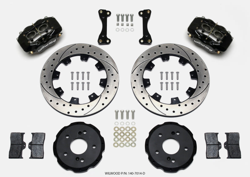 Wilwood Forged Dynalite Big Brake Kit - Front Black (02-06 Acura RSX 12.19in Drilled Rotors)