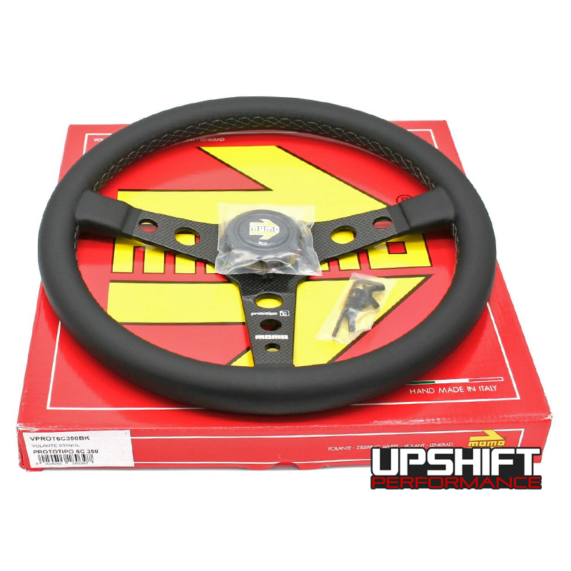 Momo Prototipo 6C Steering Wheel - 350mm (Black Leather / Carbon Spokes)