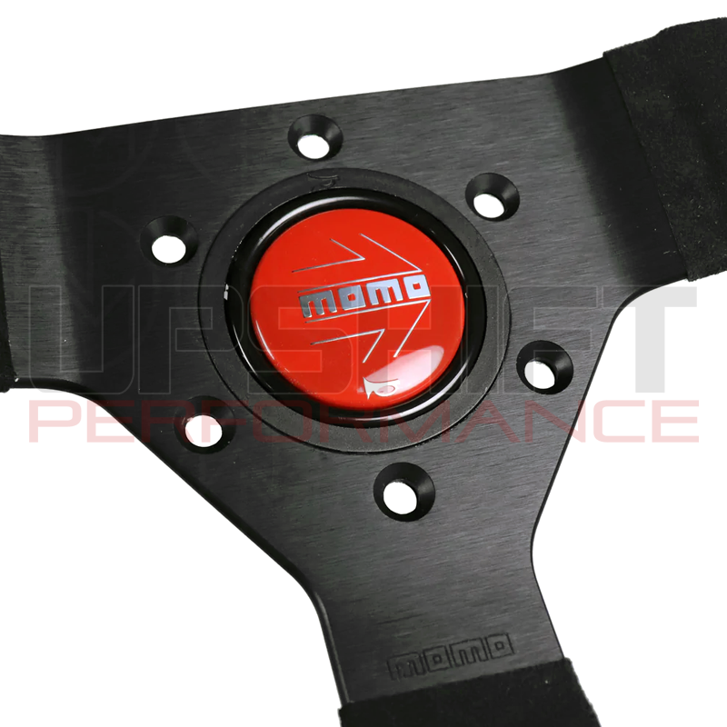 Momo Montecarlo Steering Wheel - 320mm (Black Alcantara / Red Stitching)