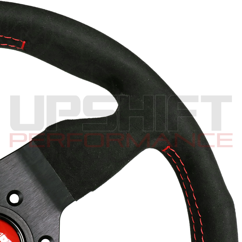 Momo Montecarlo Steering Wheel - 320mm (Black Alcantara / Red Stitching)