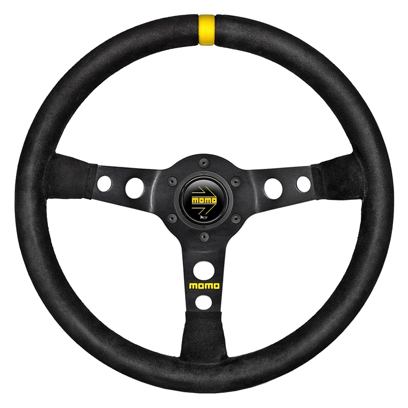 Momo MOD. 07 Steering Wheel - 350mm (Black Suede / Black Stitching)
