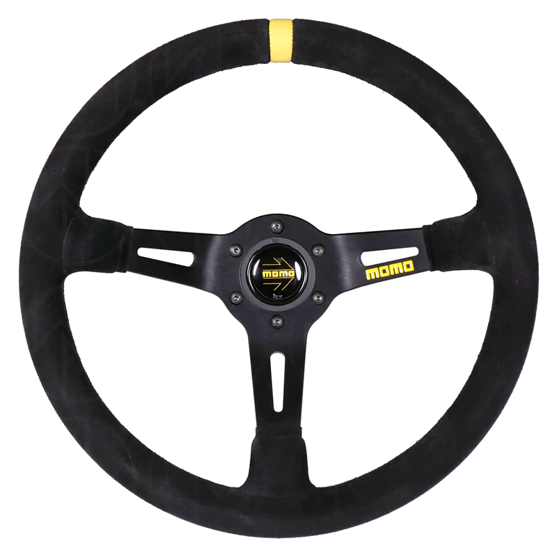 Momo MOD. 08 Steering Wheel - 350mm (Black Suede / Black Stitching)