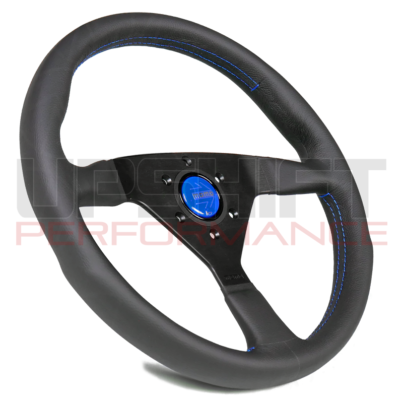 Momo Montecarlo Steering Wheel - 350mm (Black Leather / Blue Stitching)