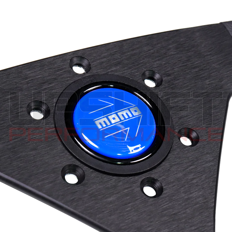 Momo Montecarlo Steering Wheel - 350mm (Black Leather / Blue Stitching)