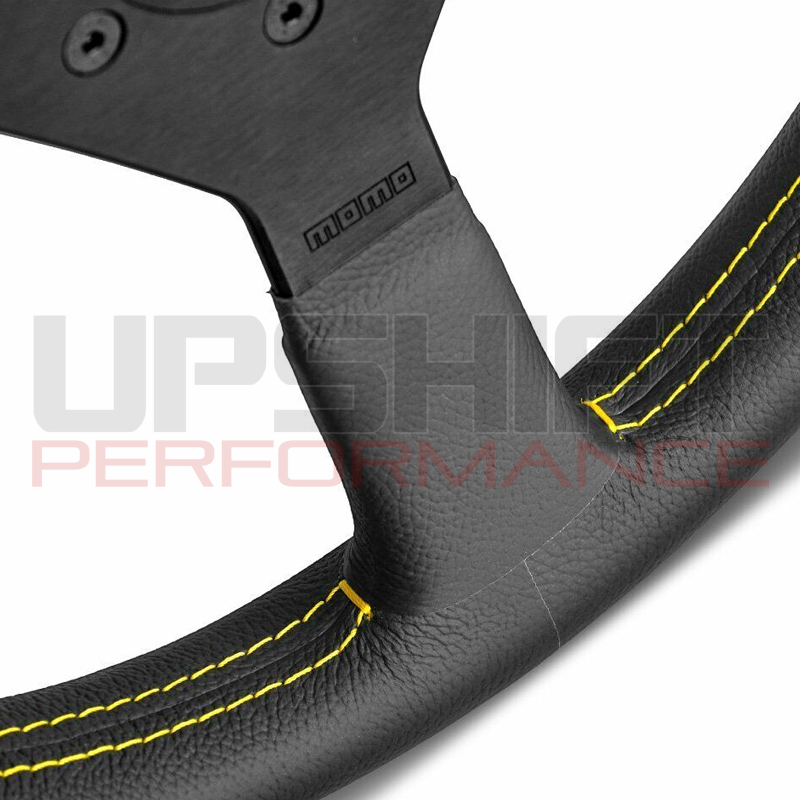 Momo Montecarlo Steering Wheel - 350mm (Black Leather / Yellow Stitching)