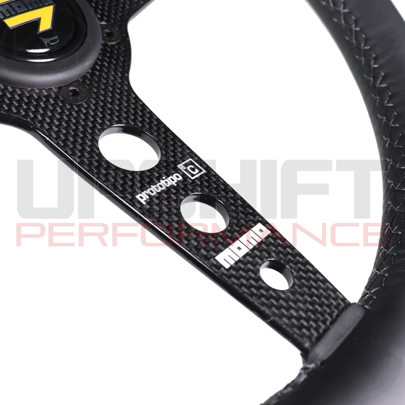 Momo Prototipo 6C Steering Wheel - 350mm (Black Leather / Carbon Spokes)