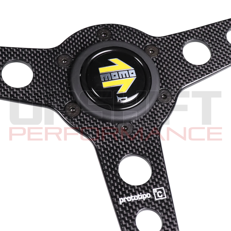 Momo Prototipo 6C Steering Wheel - 350mm (Black Leather / Carbon Spokes)