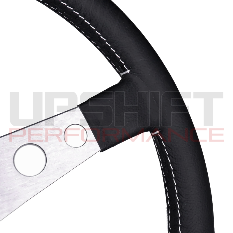 Momo Prototipo Steering Wheel - 350mm (Silver Spokes / White Stitching)